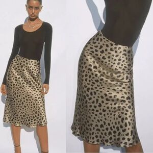 Realisation Par Naomi Leopard Silk Skirt Size Medium